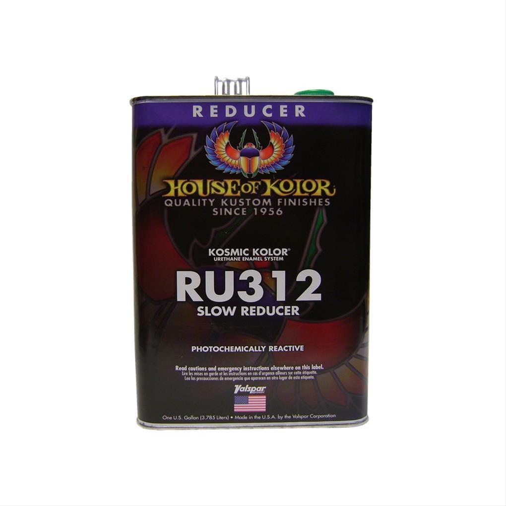 House of Kolor RU312 Slow Reducer automotive urethane paint reducer for professional spray applications in warm temperature conditions.