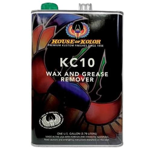 House of Kolor KC10 Wax & Grease Remover automotive surface cleaner for removing wax, grease, silicone, and contaminants before painting.
