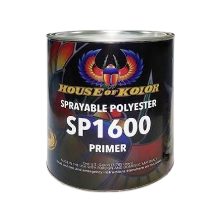 House of Kolor SP1600 Sprayable Polyester Primer high-build automotive primer for bodywork, restoration, and custom paint preparation.