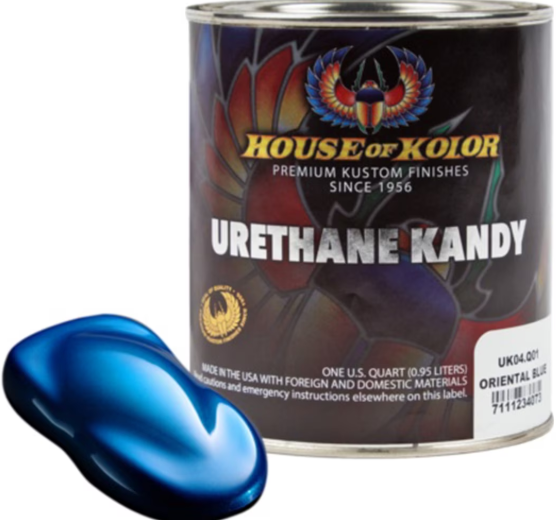 House of Kolor UK04.Q01 Oriental Blue Urethane Kandy, 1 quart can