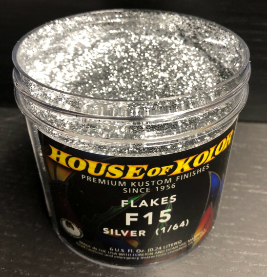 House of Kolor F15.C01 Silver dry flake, 1/64 chip size, 6 oz can